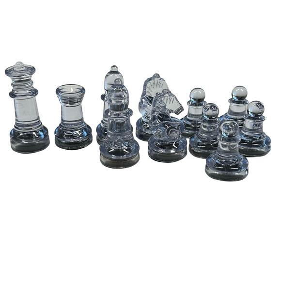 Single Lot of 11 Matching Acrylic Chess Pieces Board Games Crafts Decor Novelty - Picture 1 of 3